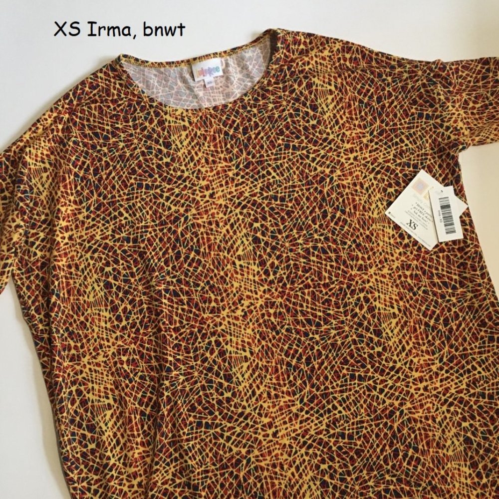 XS Lularoe Irma oversized tunic, graffiti